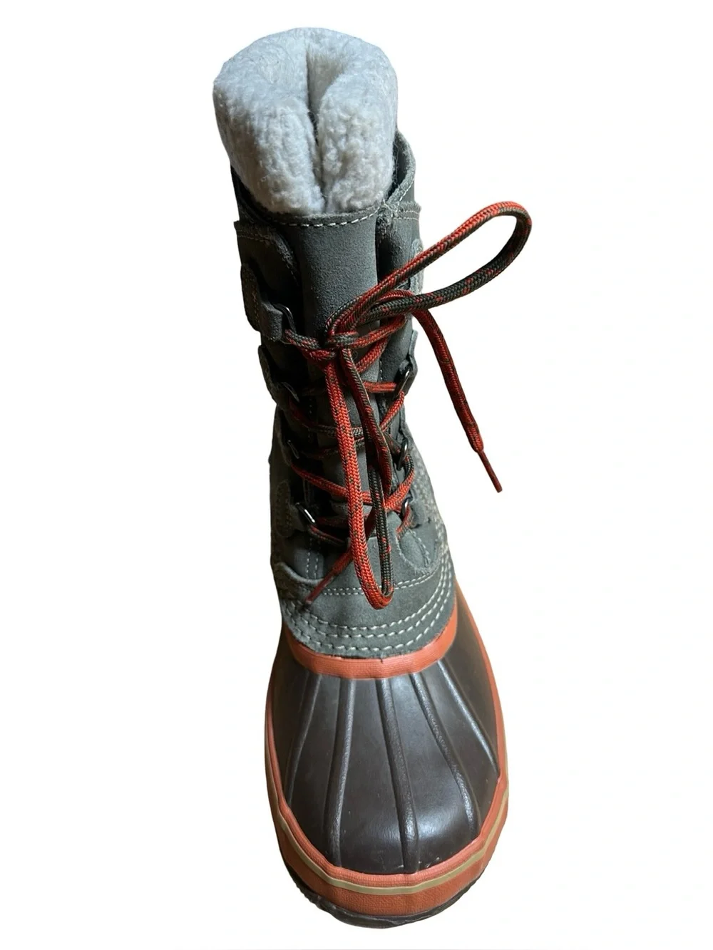 LL Bean Leather Fleece Lined Winter Duck Boots Sz 6